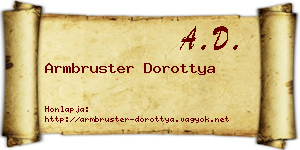 Armbruster Dorottya névjegykártya